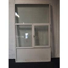 GDJSJ Facadeparti med dreje-kip vindue i PVC, 1968x116x3252 mm, hvid