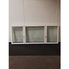 Dreje-kip vindue, PVC 3-fag med opluk 3700x120x1500 mm, hvid. GDJSJ