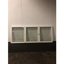 FDNS 3-fags vindue med opluk i alle fag. Hvid pvc. 3680 x 120 x 1500mm