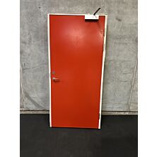 Branddør med dørpumpe BD30, 990x105x2085 mm, højrehængt, rød