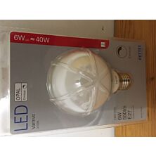 Pære - Globe 95 mm - opalhvid - E27 - 6W LED