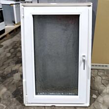PVC sidehængt vindue med råglas, 70x116cm