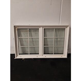 Dreje-kip vindue 2 fag med opluk i PVC 2088x120x1310mm, hvid