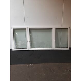 Dreje-kip vindue, PVC 3-fag med opluk 3700x120x1500 mm, hvid