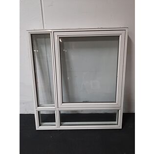 Topstyret vindue, træ/alu, 1368x123x1518mm, hvid, GDJSJ 