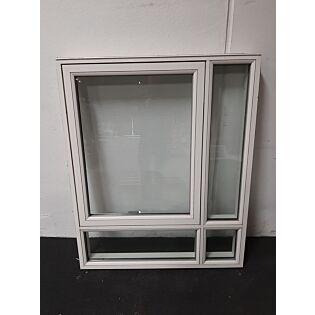 Rationel topstyret vindue, træ/alu, 1248x123x1518mm, hvid 