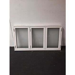 Sidehængt vindue med 3 fag, træ/alu, 1776x120x950, hvid, GDJSJ 