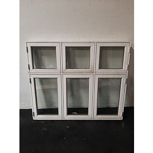 Dannebrog vindue med 3 fag, PVC, 1560x120x1320mm, hvid (RAL 9010), GDJSJ