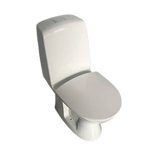 Ifö Spira 6260 gulvstående toilet lukket S-lås og skjult afløb, dobbeltskyl, Rimfree, 355x860x650mm