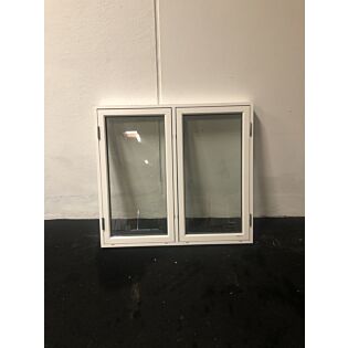 GDNS Schmidt-Visbek vindue med dobbelt opluk i hvid plastik. 1288 x 120 x 1180mm