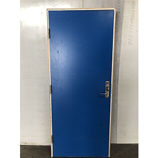 Massiv blå indvendig dør, 880mm x 2080 mm venstrehængt