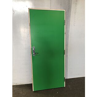 Massiv grøn indvendig dør, 880mm x 2010 mm højrehængt
