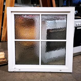 PVC vindue - sidehængt med kip og råglas - 117,5 x 117 cm