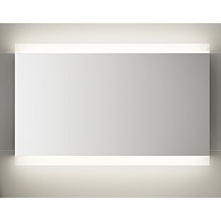 Led spejl med 2 lysfelter og IP 44 schuko stik indbygget
