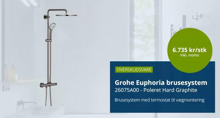God pris på Grohe Euphoria Brusesystem med termostat til vægmontering
